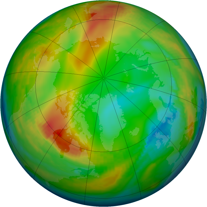 Arctic ozone map for 27 December 1983